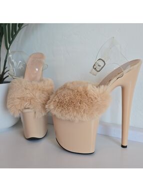 NWOB Hella Heels NEW FIT Illegally Blonde Stilettos 8" Heel Stripper Slippers